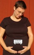 tröja med gravidtryck