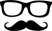 stryka på bild mustasch glasögon