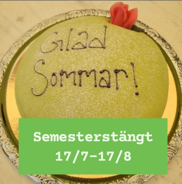 Semesterstängt 17 juli till 17 augusti 2025